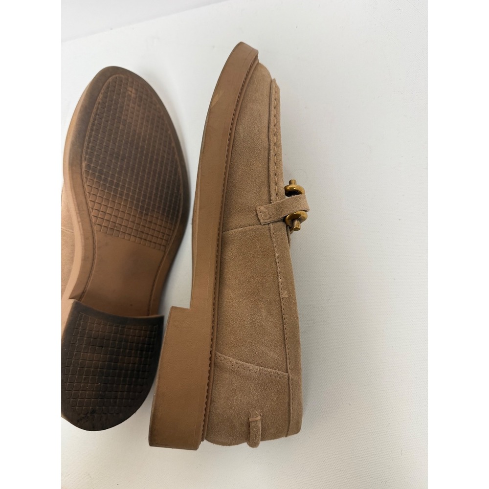 Steve Madden Tan Suede Chain Link Loafers Womens Lug Sole Slip On Shoes Sand - Picture 10 of 12
